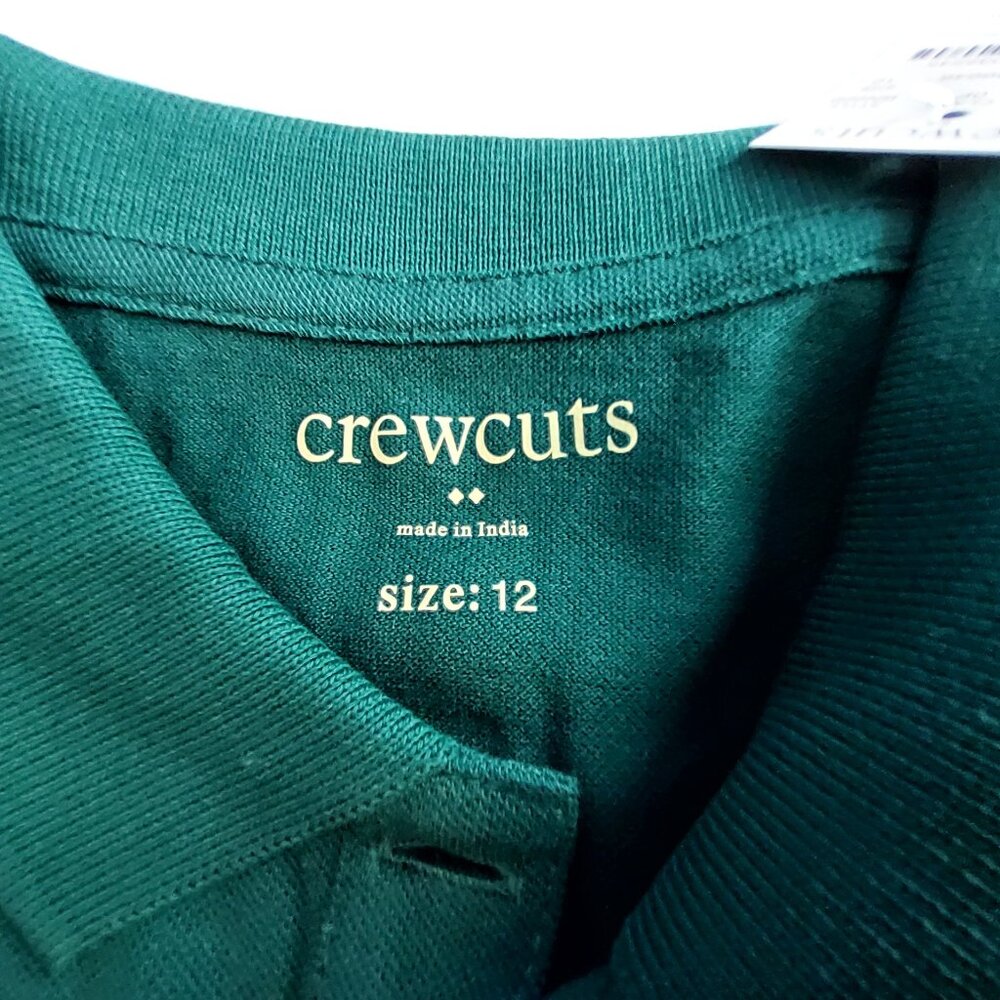 Crewcuts Kids Polo Shirt Green Size 12 Short Sleeve Button Collar Made In India - Picture 3 of 10